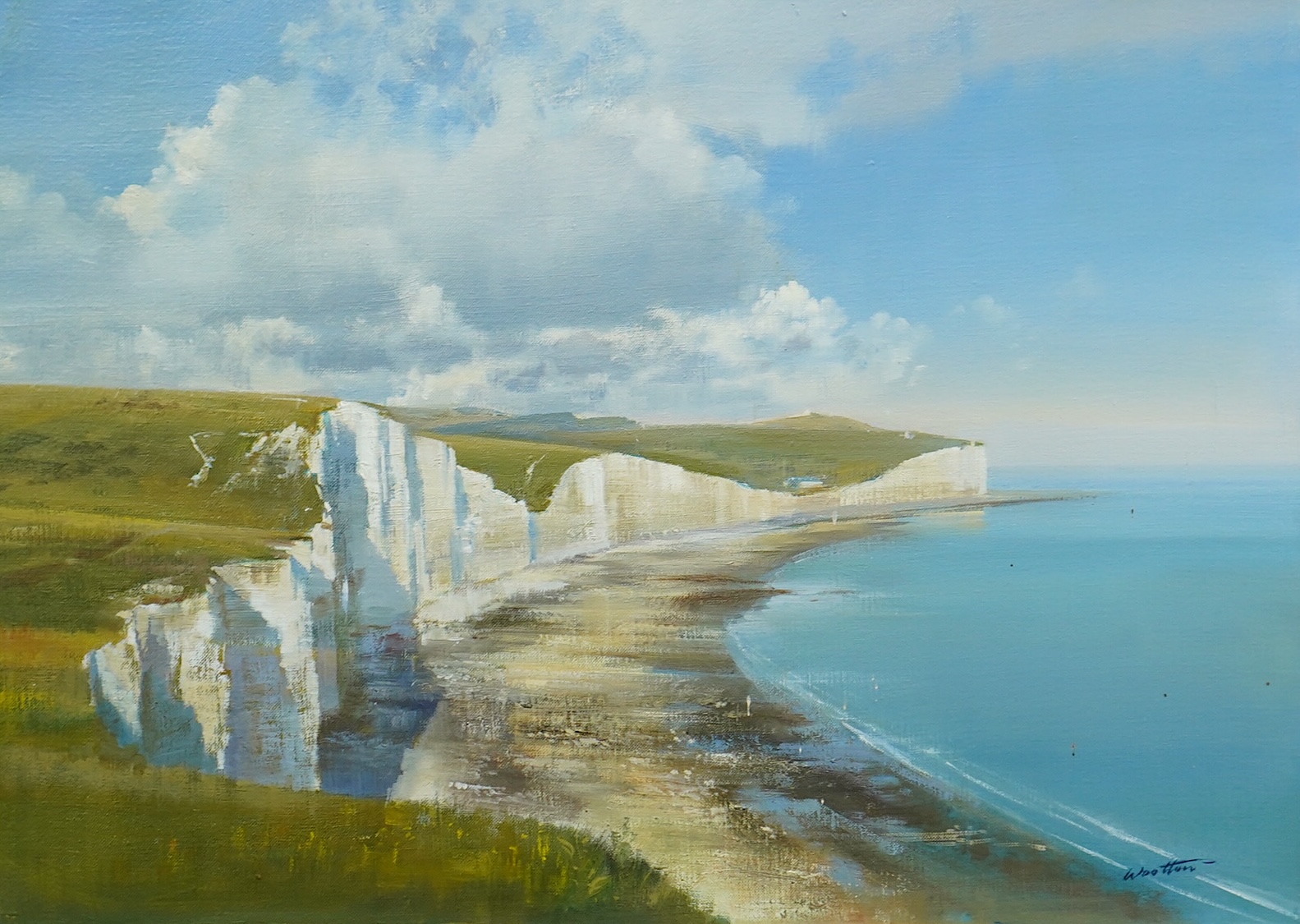 Frank Wootton (English, 1914-1998), Crowlink, Seven Sisters, Sussex, oil on canvas, 41 x 56cm